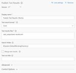 Screenshot of VSTS Build Task that consumes the test report VSTS Publish Test Results Build Step